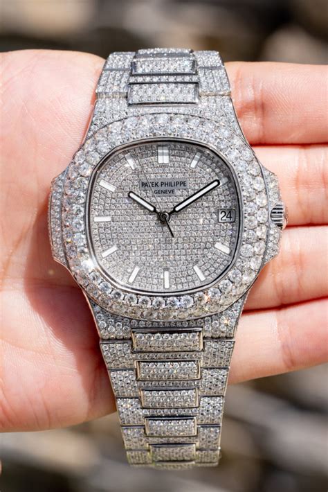 white gold patek philippe 44mm|Patek Philippe nautilus full diamond.